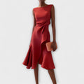 Eleanor | Women’s Draped Asymmetric Midi Dress