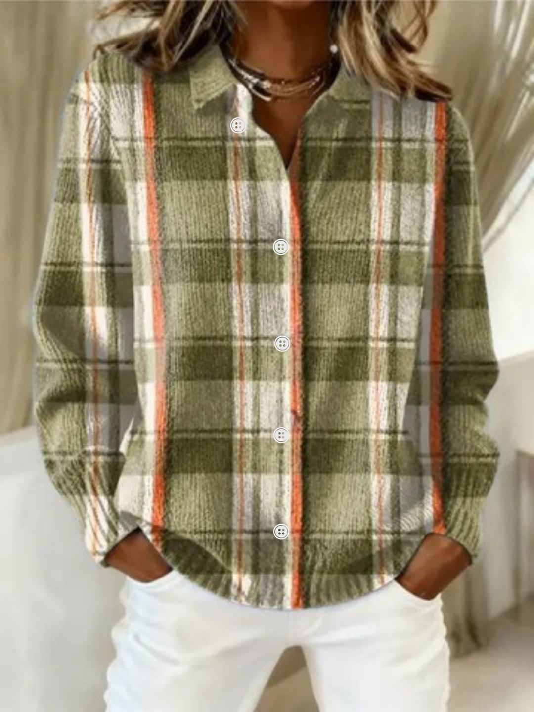 Noor™ – Checked Hoodie Blouse