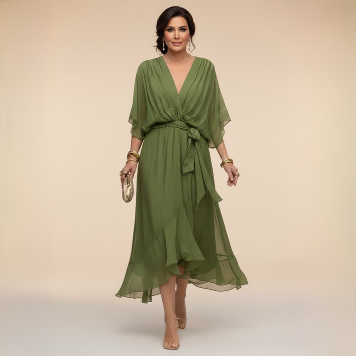 Sarah | Chiffon V-Neck Dress