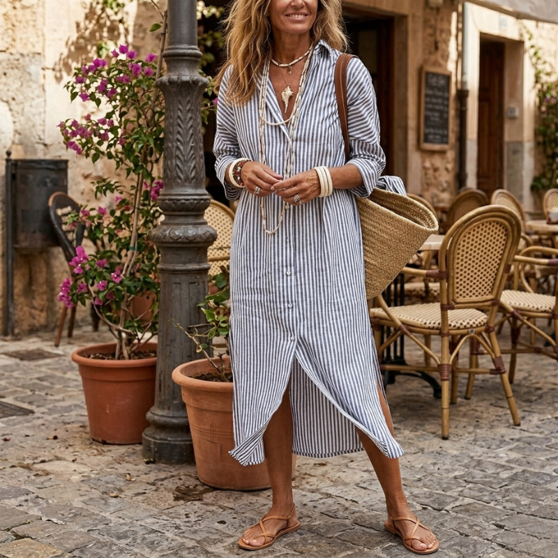 Nichole™ - Elegant Striped Summer Dress