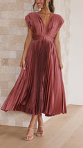 Ella | Women’s Classic Pleated Maxi Dress