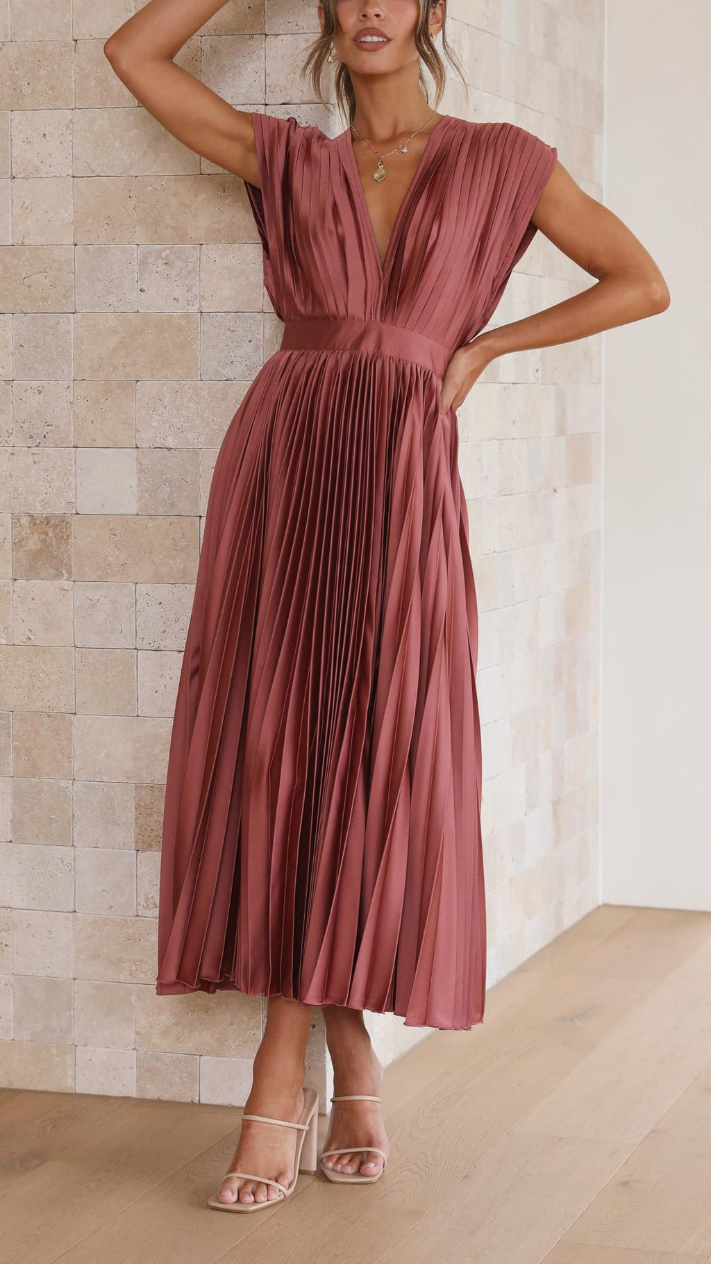 Ella | Women’s Classic Pleated Maxi Dress