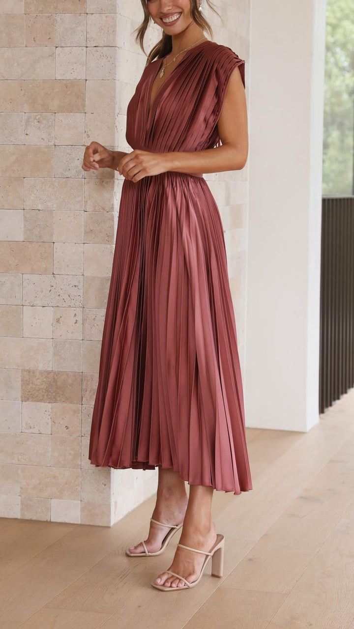 Ella | Women’s Classic Pleated Maxi Dress