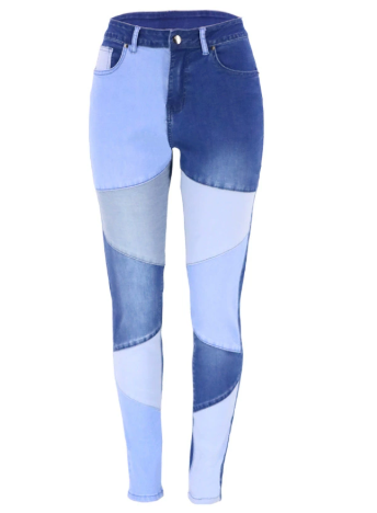 Calliope - Tube Pants With Color Block Pattern