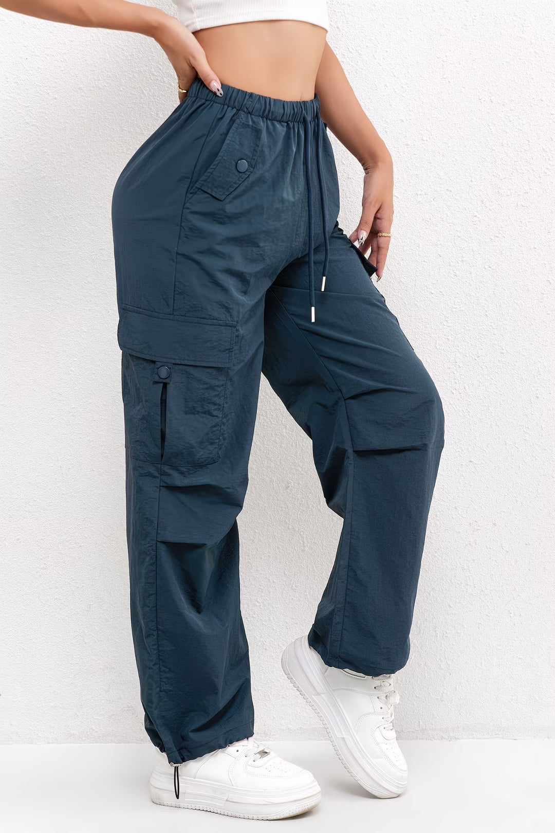 Brooklyn | Women's Cargo Pocket Drawstring Casual Pants