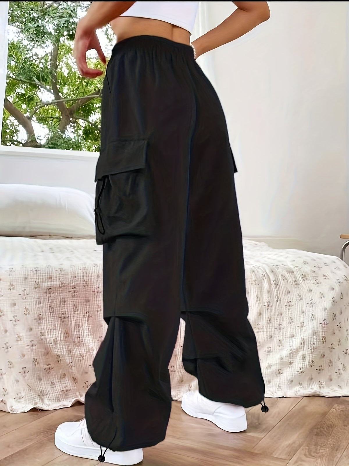 Charlotte | Women's Wide Leg Cargo Pocket Casual Pants